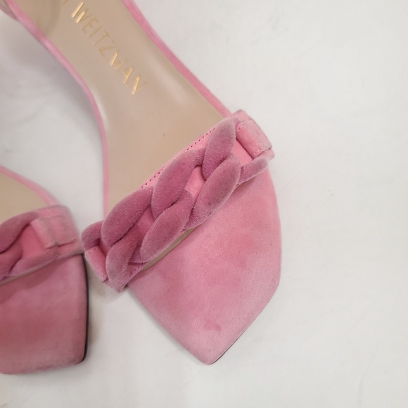 Stuart Weitzman | Amelina 50mm Block Chain Sandals in Pink Size 7 - Picture 9 of 14
